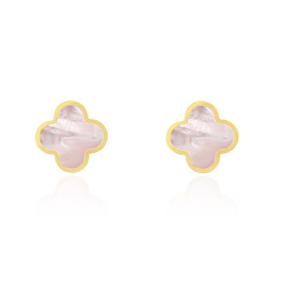 14kt Yellow Gold Clover Earrings in Variety of Gem